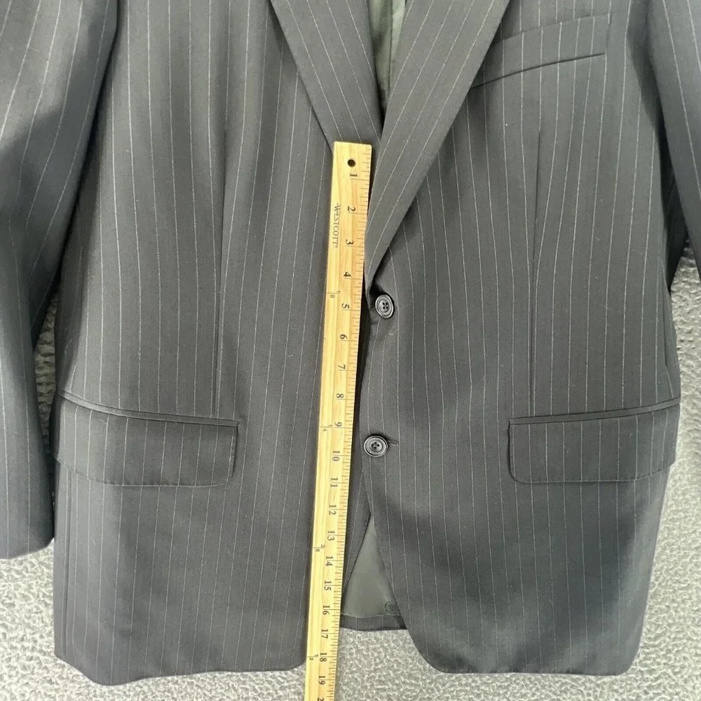 Ermemegildo Zegna Heritage Wool Mens Black Stripe Jacket Sport Coat‎ 42R READ